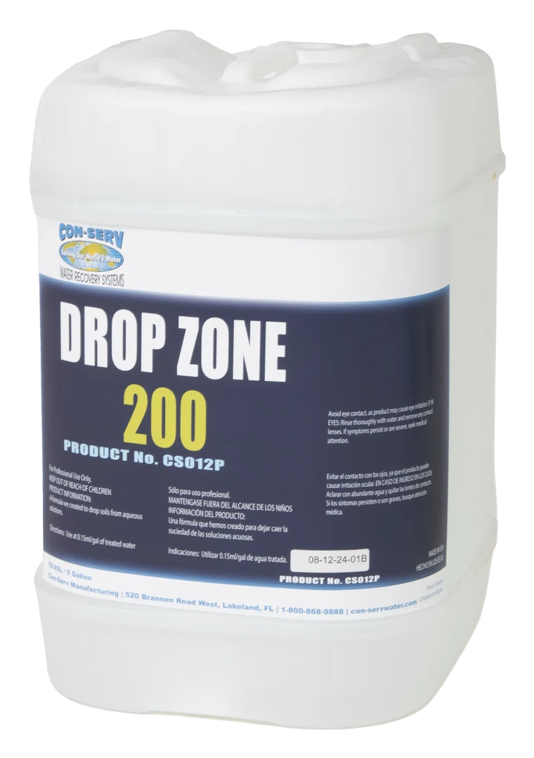 Con-Serv Drop Zone 200 settling treatment, 5 gallon pail