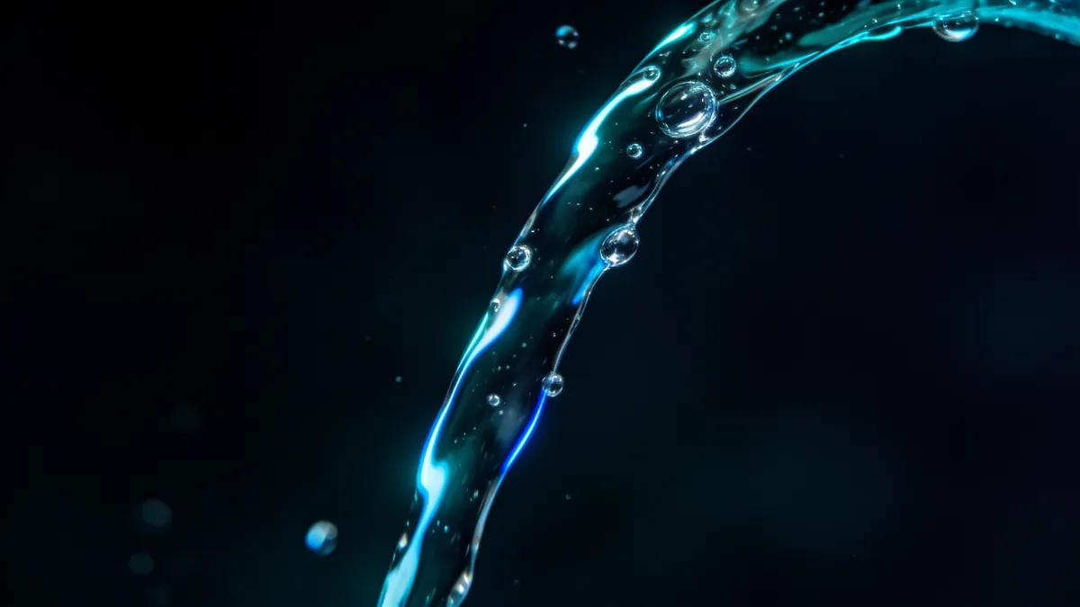 Close view of clarified water in motion